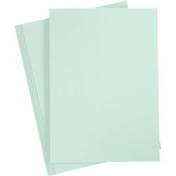 Card, A4, sheet 210x297 mm, 210 g, pastel green, 10 sheet/ 1 pack