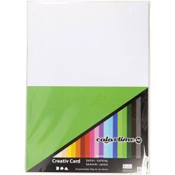 Creative Card, A2, sheet 420x594 mm, 180 g, assorted colours, 20 ass sheets/ 1 pack