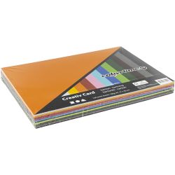 Coloured Card, A4, sheet 210x297 mm, 180 g, assorted colours, 12x10 sheet/ 1 pack