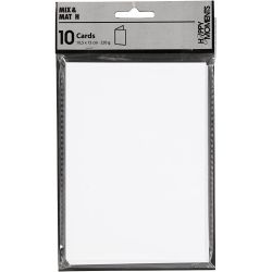 Cards, card size 10,5x15 cm, 220 g, white, 10 pc/ 1 pack
