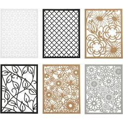 Pad with Cardboard Lace Patterns, A6, sheet 104x146 mm, 200 g, black, natural, grey, white, 24 pc/ 1 pack