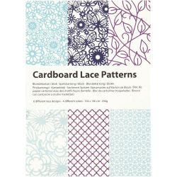 Pad with Cardboard Lace Patterns, A6, sheet 104x146 mm, 200 g, blue, light blue, dark blue, purple, 24 pc/ 1 pack