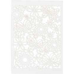 Lace Patterned cardboard, sheet 10,5x15 cm, 200 g, white, 10 pc/ 1 pack