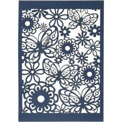 Lace Patterned cardboard, sheet 10,5x15 cm, 200 g, blue, 10 pc/ 1 pack