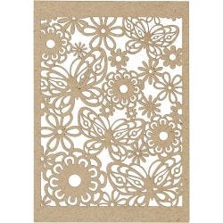 Lace Patterned cardboard, sheet 10,5x15 cm, 200 g, natural, 10 pc/ 1 pack