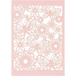 Lace Patterned cardboard, sheet 10,5x15 cm, 200 g, light red, 10 pc/ 1 pack