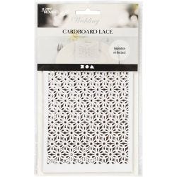 Lace Patterned cardboard, sheet 10,5x15 cm, 200 g, white, 10 pc/ 1 pack