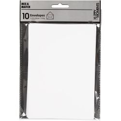 Envelopes, envelope size 11,5x16 cm, 110 g, white, 10 pc/ 1 pack