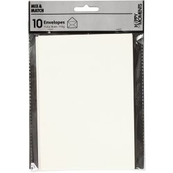 Envelopes, envelope size 11,5x16 cm, 110 g, off-white, 10 pc/ 1 pack