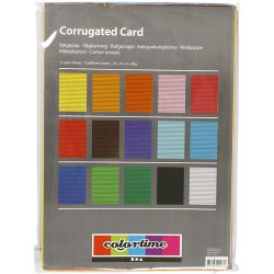 Corrugated Card, sheet 25x35 cm, 80 g, 15 ass sheets/ 1 pack