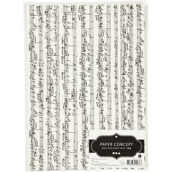 Kraft Paper with print, music notes, A4, sheet 210x297 mm, 100 g, 10 sheet/ 1 pack