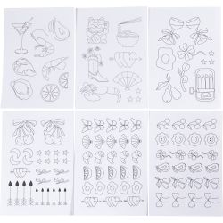 Stitch and Rinse Away Sheet, Decorative designs, A5, sheet 148,5x210 mm, 6 sheet/ 1 pack