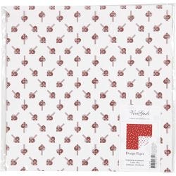 Design Paper, hearts and ice crystals, sheet 30,5x30,5 cm, 180 g, 3 sheet/ 1 pack