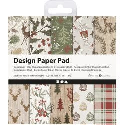 Design Paper Pad, sheet 15,2x15,2 cm, 120 g, brown, red, 50 sheet/ 1 pack