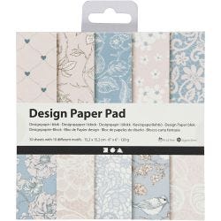 Design Paper Pad, 120 g, rose, 50 sheet/ 1 pack