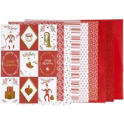 Design Paper pad, size 21x30 cm, 120+128 g, red, white, 24 sheet/ 1 pack