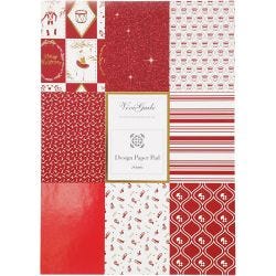 Design Paper pad, size 21x30 cm, 120+128 g, red, white, 24 sheet/ 1 pack