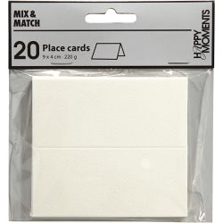 Table place cards, size 9x4 cm, 220 g, white, 20 pc/ 1 pack