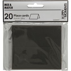 Table place cards, size 9x4 cm, 220 g, black, 20 pc/ 1 pack