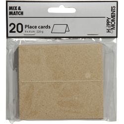 Table place cards, size 9x4 cm, 220 g, natural, 20 pc/ 1 pack