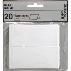 Table place cards, size 9x4 cm, 220 g, off-white, 20 pc/ 1 pack