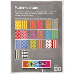 Patterned Card, A4, sheet 210x297 mm, 250 g, assorted colours, 20 ass sheets/ 1 pack