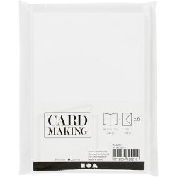 Cards and envelopes, card size 10,5x15 cm, envelope size 11,5x16,5 cm, 110+230 g, white, 6 set/ 1 pack