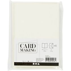 Cards and envelopes, card size 10,5x15 cm, envelope size 11,5x16,5 cm, 110+230 g, off-white, 6 set/ 1 pack