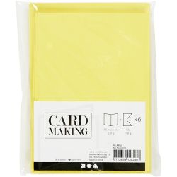 Cards and envelopes, card size 10,5x15 cm, envelope size 11,5x16,5 cm, 110+220 g, yellow, 6 set/ 1 pack