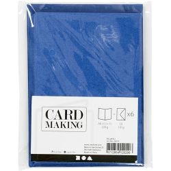 Cards and envelopes, card size 10,5x15 cm, envelope size 11,5x16,5 cm, 110+220 g, blue, 6 set/ 1 pack