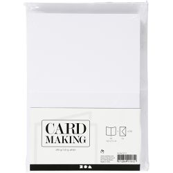 Cards and envelopes, card size 10,5x15 cm, envelope size 11,5x16,5 cm, 120+240 g, white, 50 set/ 1 pack