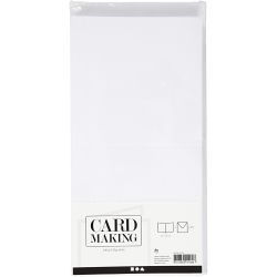 Cards and envelopes, card size 15x15 cm, envelope size 16x16 cm, 120+240 g, white, 50 set/ 1 pack