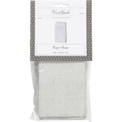 Paper Bag, H: 17 cm, size 6x9 cm, 120 g, silver, 8 pc/ 1 pack