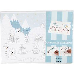 Christmas Calendar, size 30x42 cm, white, 3 pc/ 1 pack