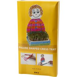 Figure Shaped Cress Trays, body, H: 20 cm, white, 6 set/ 1 pack