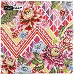 Table Napkins, flowers, size 33x33 cm, 20 pc/ 1 pack