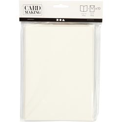 Cards And Envelopes, card size 12,5x17,5 cm, envelope size 14x19 cm, off-white, 10 set/ 1 pack