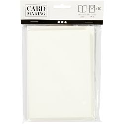 Cards And Envelopes, card size 10,5x15 cm, envelope size 11,5x16,5 cm, off-white, 10 set/ 1 pack