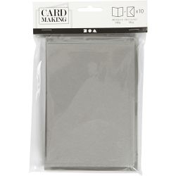Pearlescent Cards & Envelopes, card size 10,5x15 cm, envelope size 11,5x16,5 cm, silver, 10 set/ 1 pack