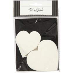 Hearts, size 6+8,5 cm, 240 g, white, 50 pc/ 1 pack