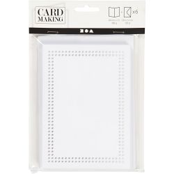 Card for embroidery, card size 10,5x15 cm, envelope size 11,5x16,5 cm, white, 6 set/ 1 pack
