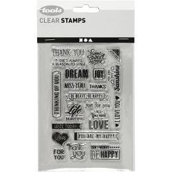 Clear Stamps, English words, 11x15,5 cm, 1 sheet