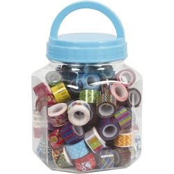 Tape, W: 12 mm, assorted colours, 90x2 m/ 1 tub