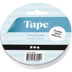 Double-Sided Adhesive Tape, W: 9 mm, 10 m/ 1 roll