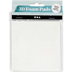 3D Foam Pads, size 5x5 mm, thickness 2 mm, white, 2x400 pc, 2 sheet/ 1 pack