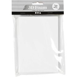 3D Foam Pads, A6, sheet 105x148 mm, thickness 2 mm, white, 5 sheet/ 1 pack