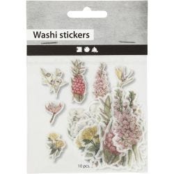 Masking tape stickers, flowers, size 25-60 mm, 30 pc/ 1 pack