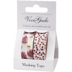 Washi Tape, cones and dots - foil, W: 15 mm, 2x4 m/ 1 pack