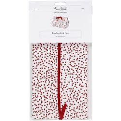 Folding gift box, dots, size 15x7x8 cm, 250 g, red, 3 pc/ 1 pack