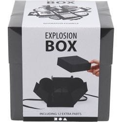 Explosion box, size 7x7x7,5+12x12x12 cm, black, 1 pc